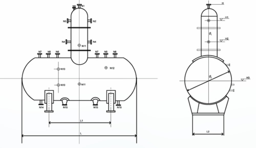 热力除氧器外型图